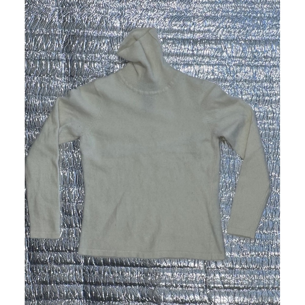 Lauren Ralph Lauren Petite Merino Wool Angora Cashmere Blend Sweater Cream P/M